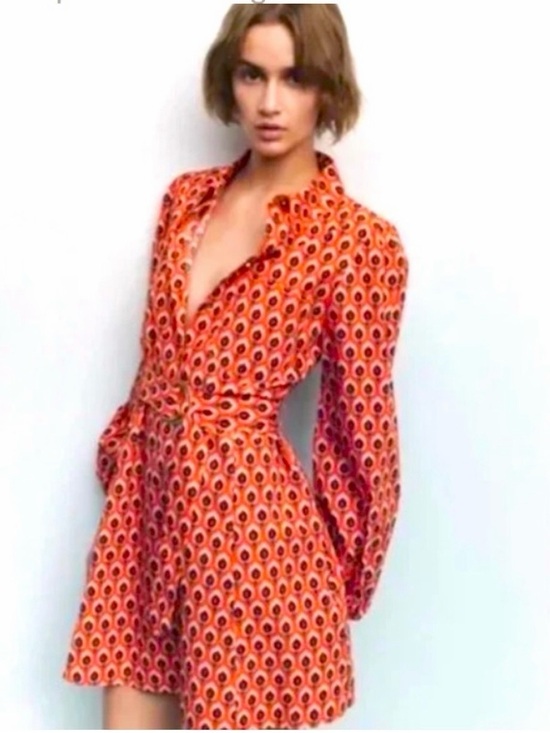 Zara Dresses & Skirts - NWT Zara Orange Brigitte Mini Dress Size XL